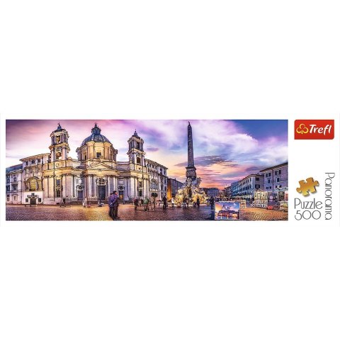 Puzzle 500 elementów Panorama - Piazza Navona, Rzym Trefl