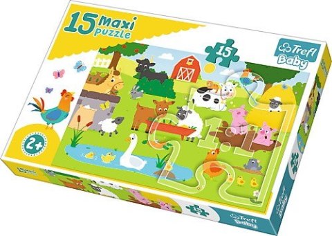 Puzzle Baby 15 elementów Maxi - Zwierzęta na wsi Trefl