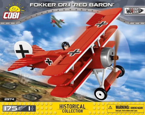 Klocki Mała Armia Historical Collection 175 elementów Fokker Dr. 1 Red Baron - Niemiecki samolot myśliwski Cobi Klocki
