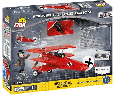 Klocki Mała Armia Historical Collection 175 elementów Fokker Dr. 1 Red Baron - Niemiecki samolot myśliwski Cobi Klocki