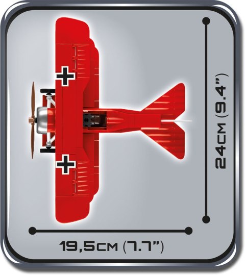 Klocki Mała Armia Historical Collection 175 elementów Fokker Dr. 1 Red Baron - Niemiecki samolot myśliwski Cobi Klocki