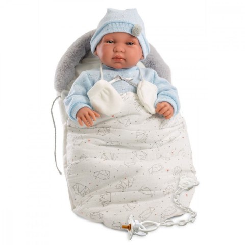 Lalka Bobas Bebo w beciku 44 cm Llorens