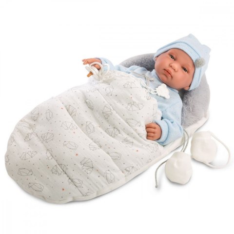 Lalka Bobas Bebo w beciku 44 cm Llorens
