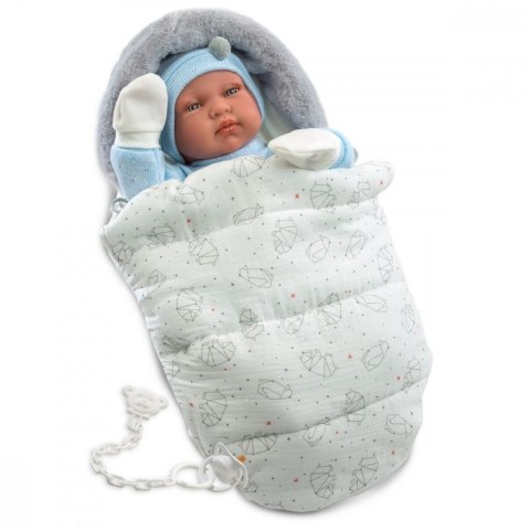 Lalka Bobas Bebo w beciku 44 cm Llorens