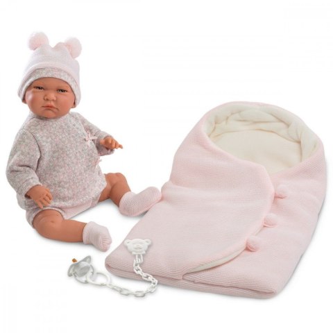 Lalka Bobas Lala w różowym beciku 42 cm Llorens