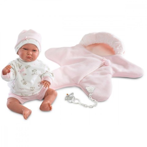 Lalka Bobas Lala w różowym kombinezonie 42 cm Llorens