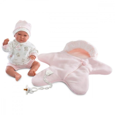 Lalka Bobas Lala w różowym kombinezonie 42 cm Llorens