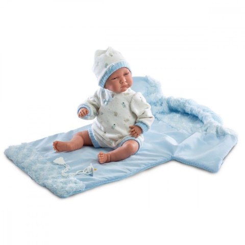 Lalka Bobas Lalo w niebieskim beciku 42 cm Llorens