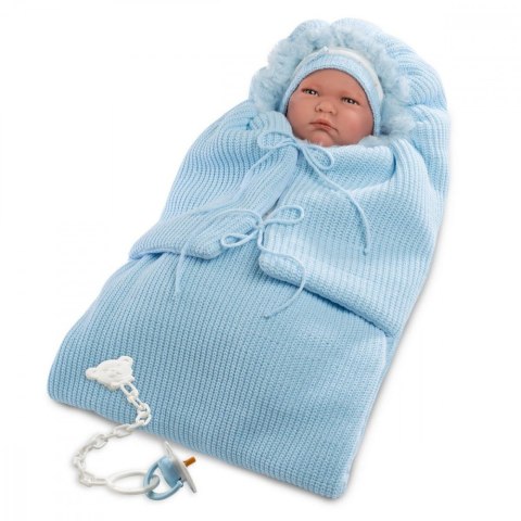 Lalka Bobas Lalo w niebieskim beciku 42 cm Llorens