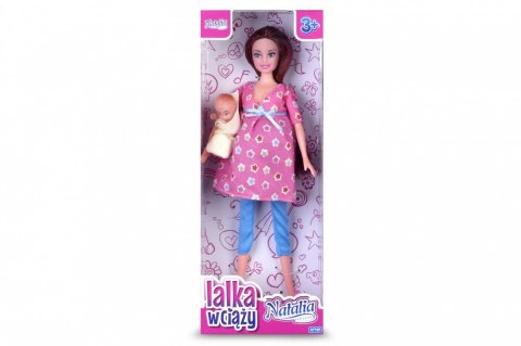 Lalka Natalia w ciąży, różowa 29 cm Artyk