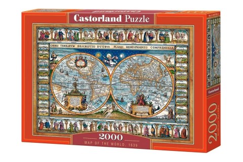 Puzzle 2000 elemenrów - Mapa Świata, 1693 Castor