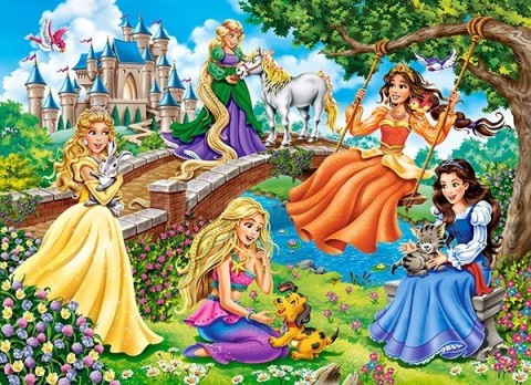 Puzzle 70 elementów - Księżniczki w ogrodzie Castor