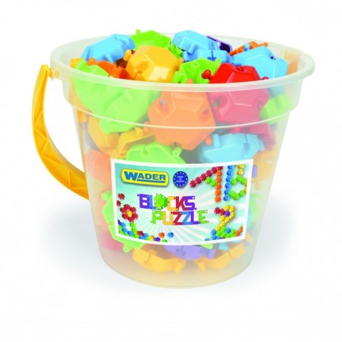 Klocki - puzzle 88 elementów w okrągłym wiaderku Wader
