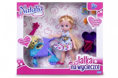 Lalka Natalia z pieskiem w wózku Artyk