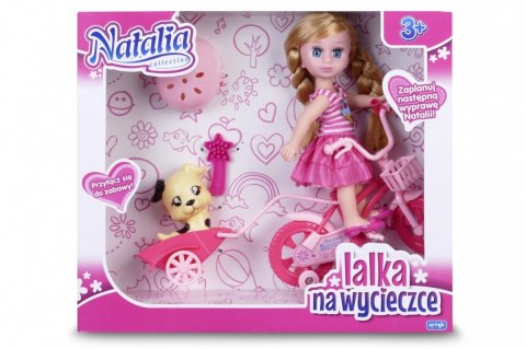 Lalka Natalia z rowerem i pieskiem Artyk