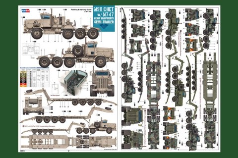 Model plastikowy M911 C-HET w/m747 - Transporter z naczepą Hobby Boss