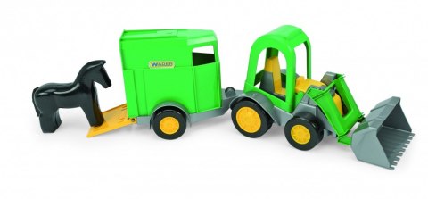 Traktor ładowarka z przyczepą na konia Farmer 41 cm w pudełku Wader