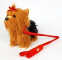 Maskotka Piesek Yorkshire Terrier chodzący na smyczy 27 cm Madej