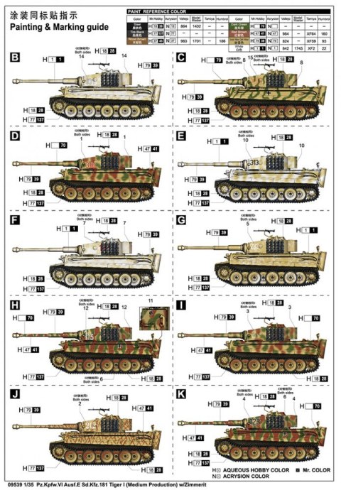 Model plastikowy Pz.Kpfw. VI Ausf.E Sd.Kfz.181 Tygrys I Trumpeter