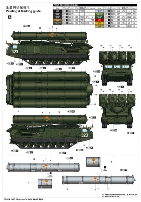 Model plastikowy Rosyjski S-300V 9A83 SAM Trumpeter