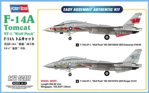 Model plastikowy Samolot F-14A Tomcat VF-1 Wolf Pack Hobby Boss