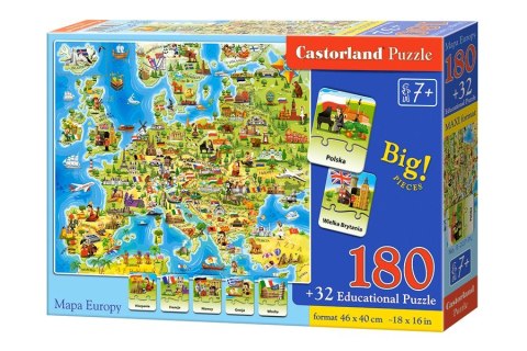 Puzzle 180 elementów Mapa Europy Castor