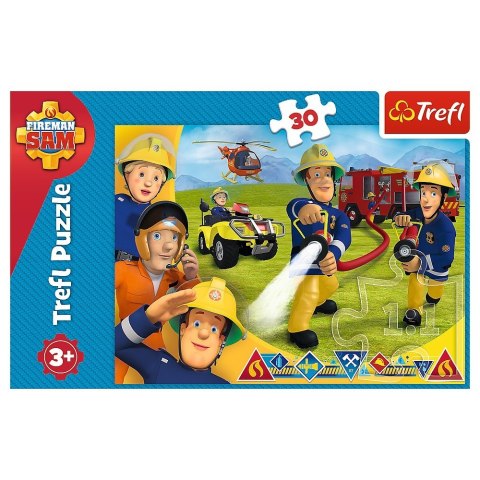 Puzzle 30 elementów - Strażak Sam, Gotowi by pomagać Trefl