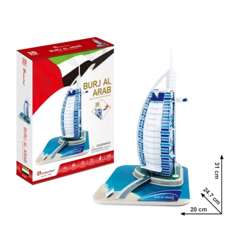 Puzzle 3D Wieżowiec Burj Al Arab 46 elementów Cubic Fun