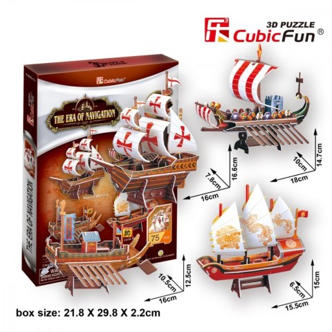 Puzzle 3D Zestaw statków Era nawigacji Cubic Fun