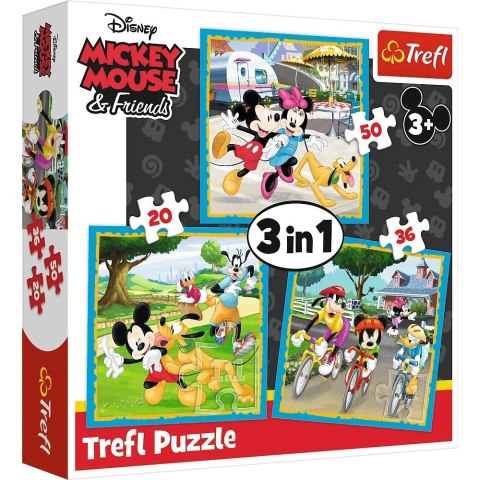 Puzzle 3w1 Myszka Miki - Z przyjaciółmi Trefl