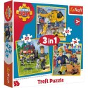 Puzzle 3w1 Strażak Sam - W akcji Trefl