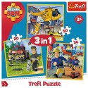 Puzzle 3w1 Strażak Sam - W akcji Trefl