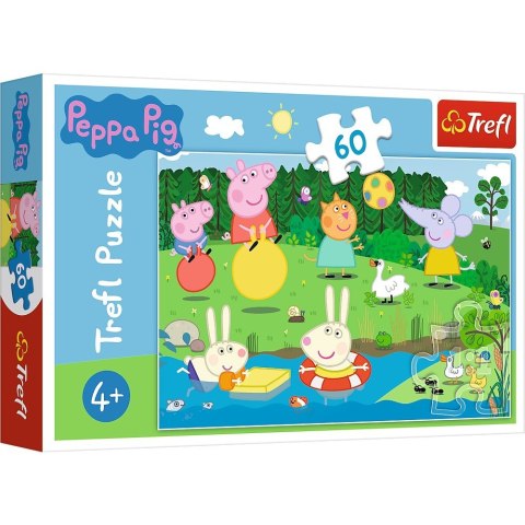 Puzzle 60 elementów - Świnka Peppa, Wakacyjna zabawa Trefl