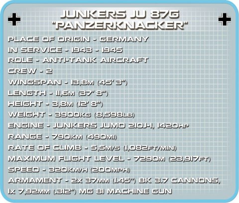 Klocki Historical Collection Junkers Ju 87G Panzerknacker Cobi Klocki