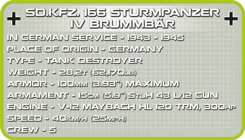 Klocki Historical Collection Sd.Kfz.166 Sturmpanzer IV Brummbar Cobi Klocki