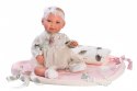 Lalka bobas płacząca Mimi różowy kocyk 74062 42 cm Llorens