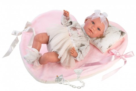 Lalka bobas płacząca Mimi różowy kocyk 74062 42 cm Llorens