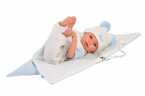 Lalka bobas płacząca błękitny rożek 63631 37cm Llorens