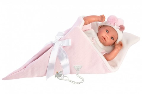 Lalka bobas płacząca różowy rożek 63632 37 cm Llorens