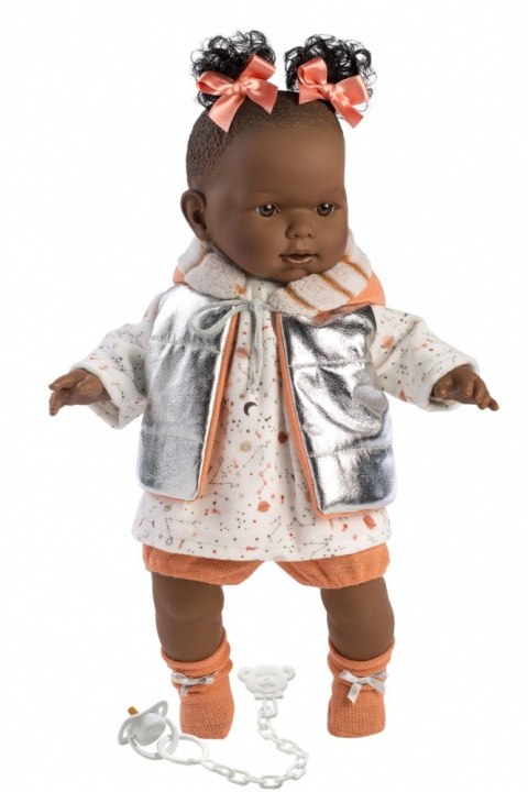 Lalka płacząca Nicole pomarańczowe kokardy 42642 42 cm Llorens