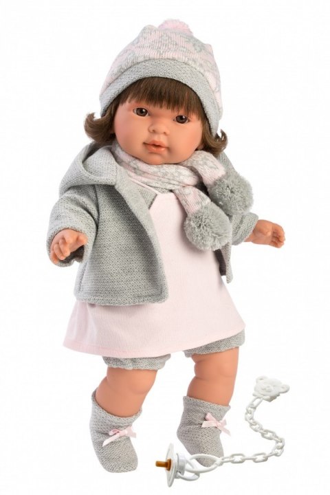 Lalka płacząca Pippa brunetka szara bluza 42150 42 cm Llorens