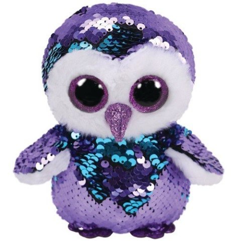 Maskotka TY Beanie Boos Flippables - Cekinowa sowa 24 cm Meteor