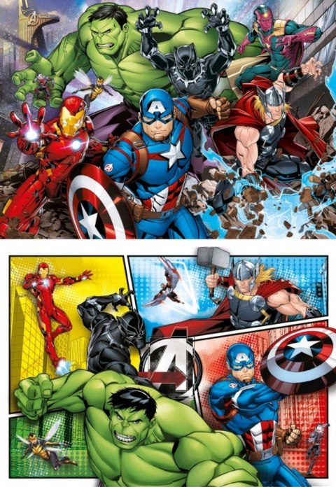 Puzzle 2x60 elementy Super Kolor - Avengers Clementoni