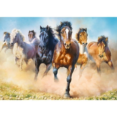 Puzzle 2000 elementów Galopujące stado koni Trefl