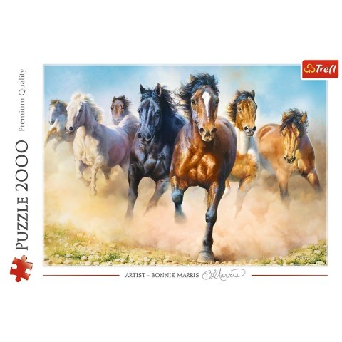 Puzzle 2000 elementów Galopujące stado koni Trefl