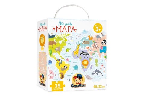 Puzzle 35 elementów Ale puzzle - Mapa świata CzuCzu
