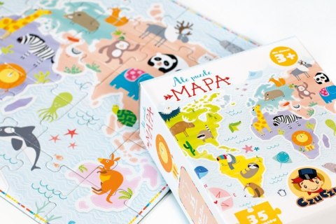 Puzzle 35 elementów Ale puzzle - Mapa świata CzuCzu