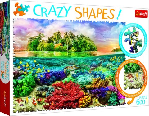 Puzzle 600 elementów Crazy Shapes - Tropikalna wyspa Trefl