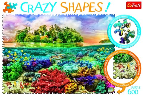 Puzzle 600 elementów Crazy Shapes - Tropikalna wyspa Trefl