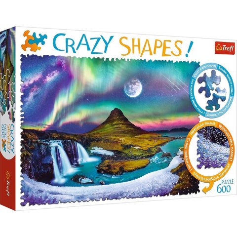 Puzzle 600 elementów Crazy Shapes - Zorza nad Islandią Trefl